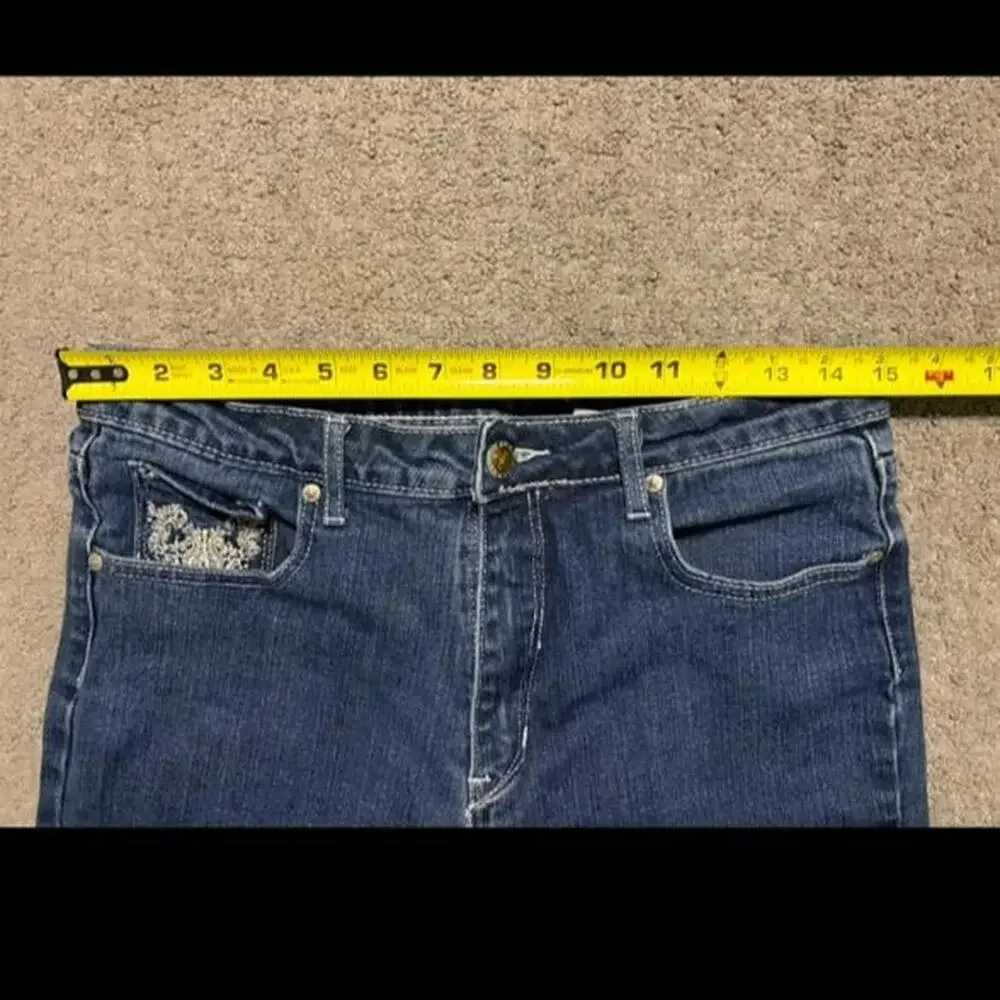 Y2k lawman embroidered jeans dark